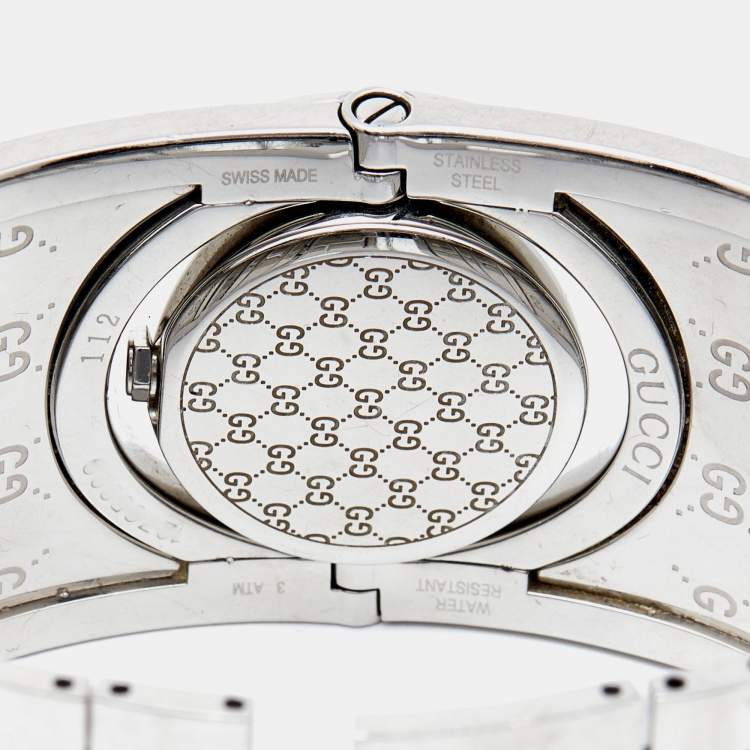 Pre Owned Gucci Bronze Stainless Steel Leather Twirl YA112433 Women's Wristwatch 23 mm 