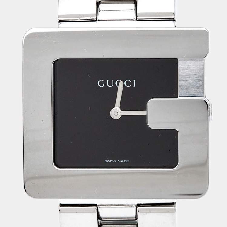 Pre Owned Gucci Black Stainless Steel G Series 3600M Women's Wristwatch 31.50 mm