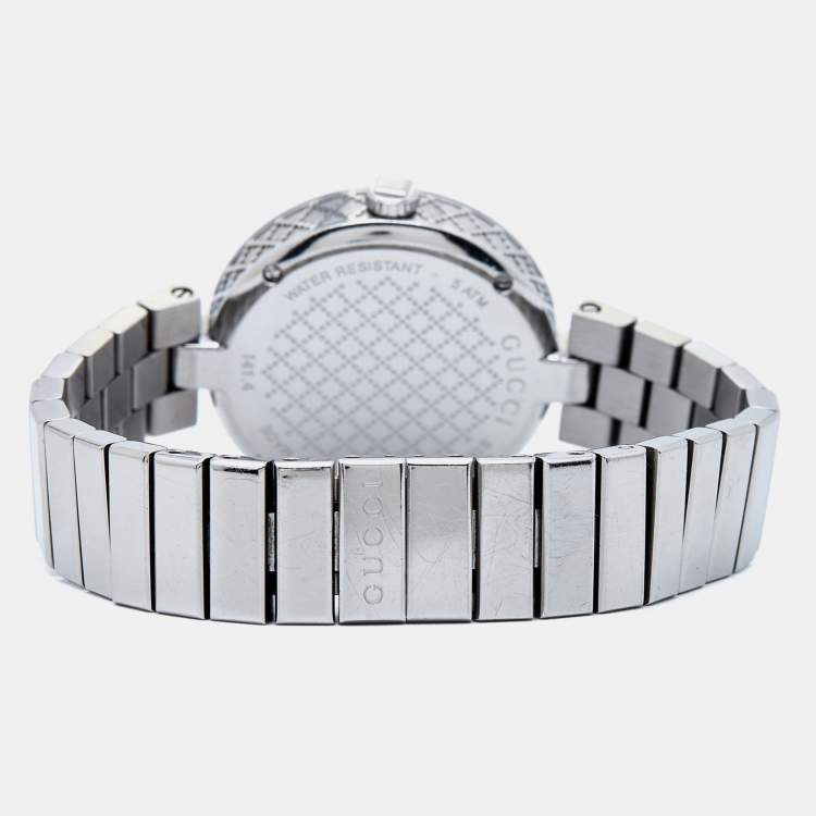 Pre Owned Gucci White Stainless Steel Diamantissima YA141402 Women's Wristwatch 32 mm