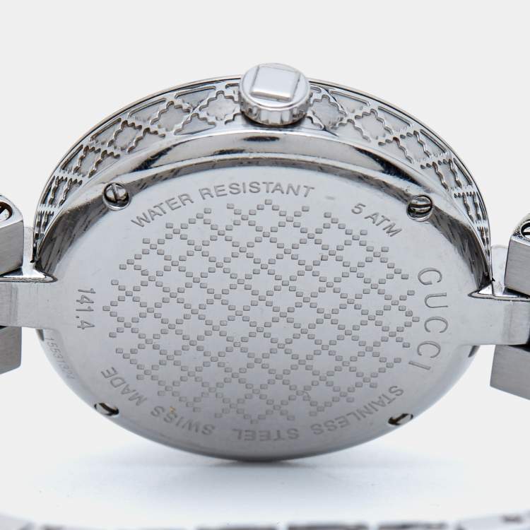 Pre Owned Gucci White Stainless Steel Diamantissima YA141402 Women's Wristwatch 32 mm