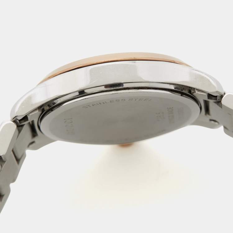 Pre Owned Gucci Silver Two-Tone Stainless Steel G-Timeless YA126564 Women's Wristwatch 27 mm