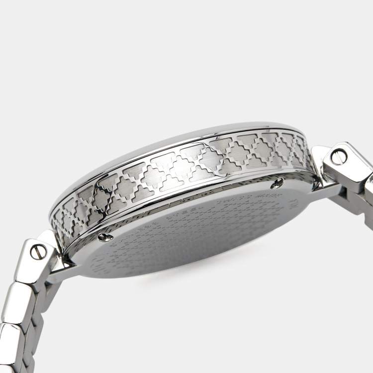 Pre Owned Gucci White Stainless Steel Diamantissima YA141402 Women's Wristwatch 32 mm