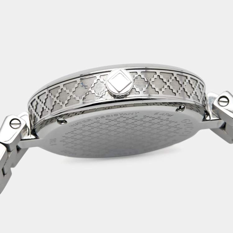 Pre Owned Gucci White Stainless Steel Diamantissima YA141402 Women's Wristwatch 32 mm