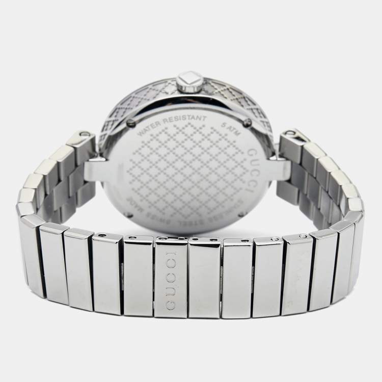 Pre Owned Gucci White Stainless Steel Diamantissima YA141402 Women's Wristwatch 32 mm