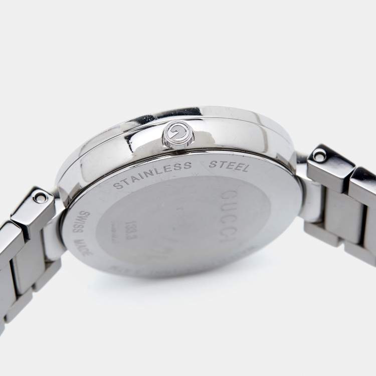 Pre Owned Gucci Black Stainless Steel Interlocking G YA133307 Women's Wristwatch 37 mm