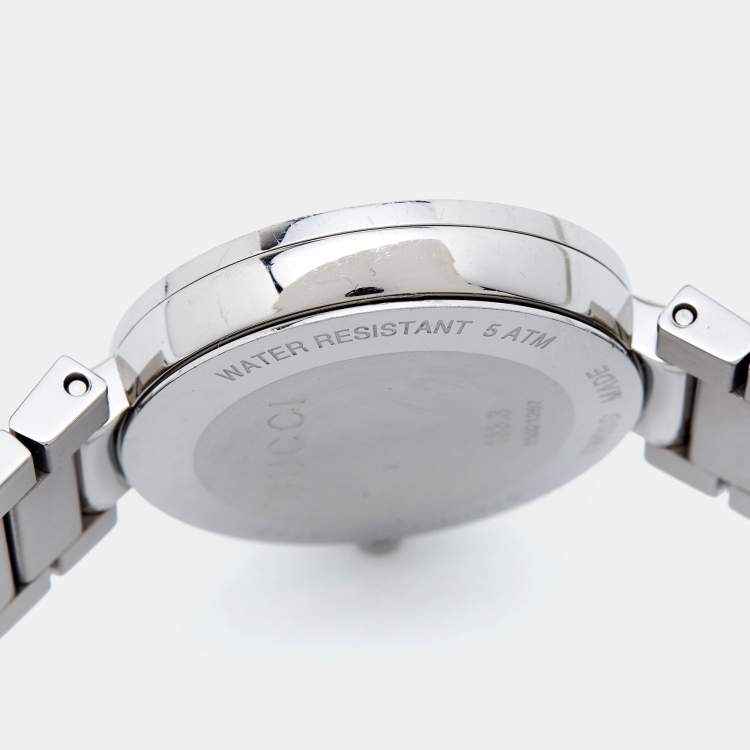 Pre Owned Gucci Black Stainless Steel Interlocking G YA133307 Women's Wristwatch 37 mm