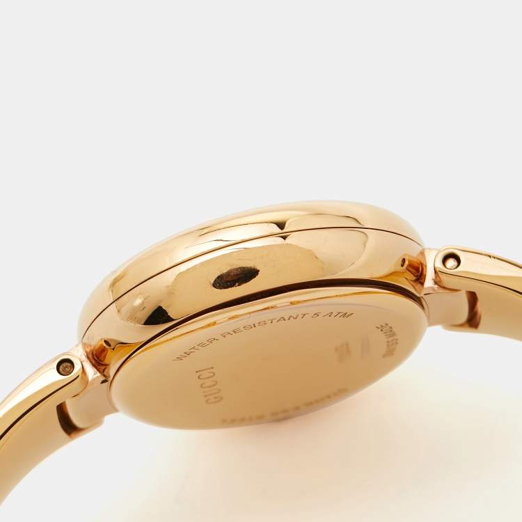 Pre Owned Gucci Black PVD Coated Stainless Steel Guccissima YA134305 Women's Wristwatch 36 mm
