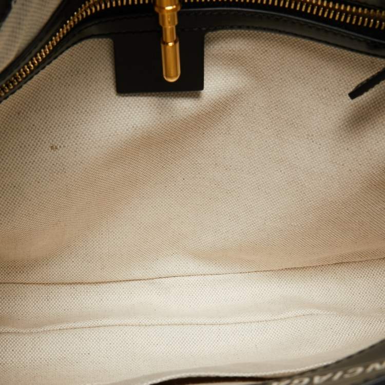 Pre Owned Gucci x Balenciaga Black/White Leather Medium The Hacker Project Jackie 1961 Hobo