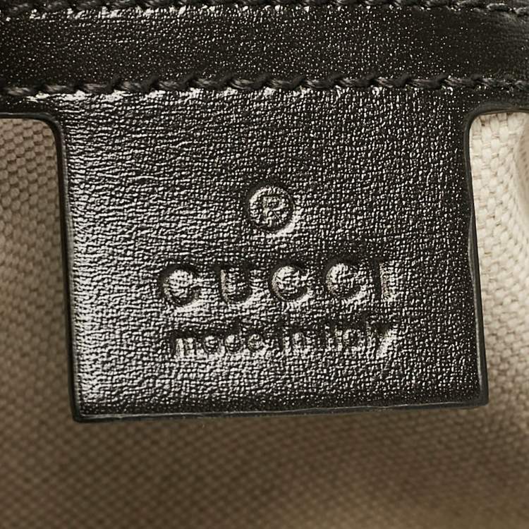 Pre Owned Gucci x Balenciaga Black/White Leather Medium The Hacker Project Jackie 1961 Hobo