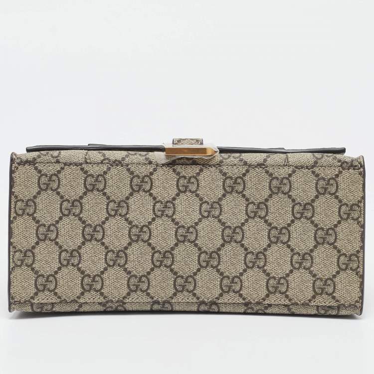 Pre Owned Gucci x Balenciaga Beige GG Supreme Canvas Hourglass Top Handle Bag