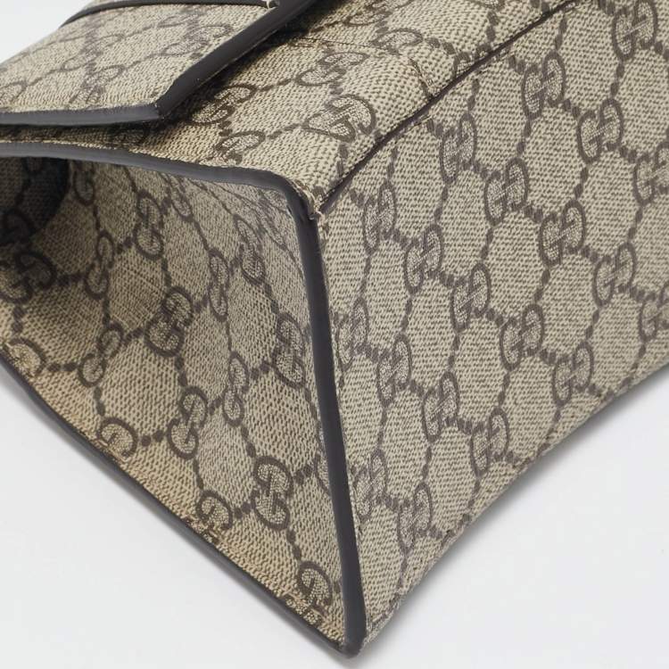 Pre Owned Gucci x Balenciaga Beige GG Supreme Canvas Hourglass Top Handle Bag