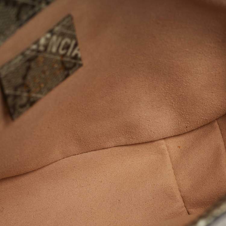 Pre Owned Gucci x Balenciaga Beige/Ebony GG Supreme Canvas Small Horsebit 1955 Shoulder Bag