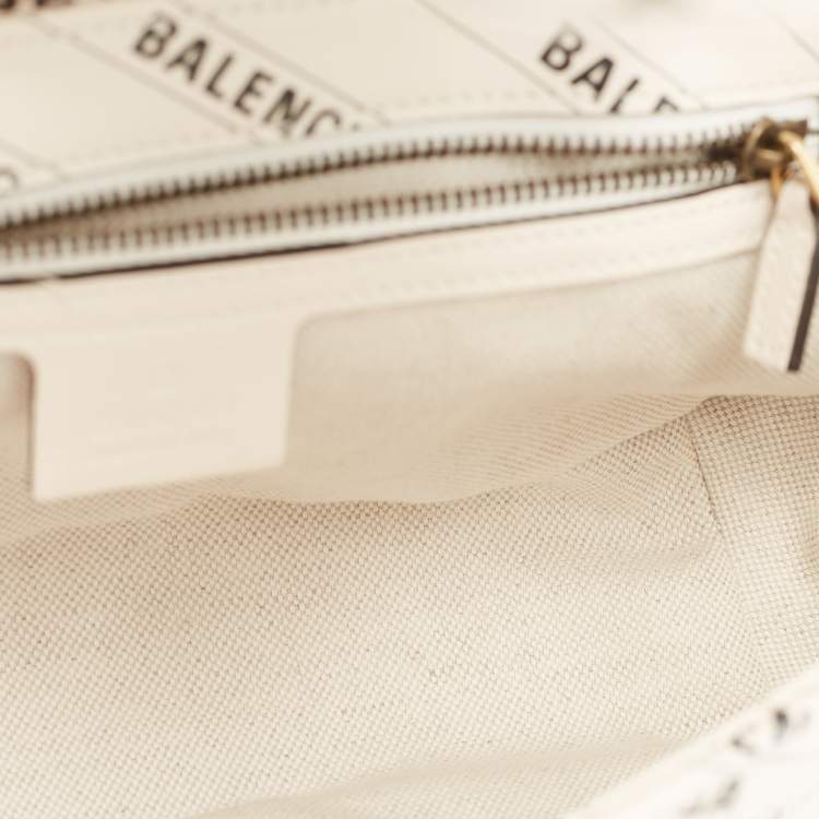 Pre Owned Gucci x Balenciaga Off White/Black Matelassé Leather GG Marmont The Hacker Project Bag