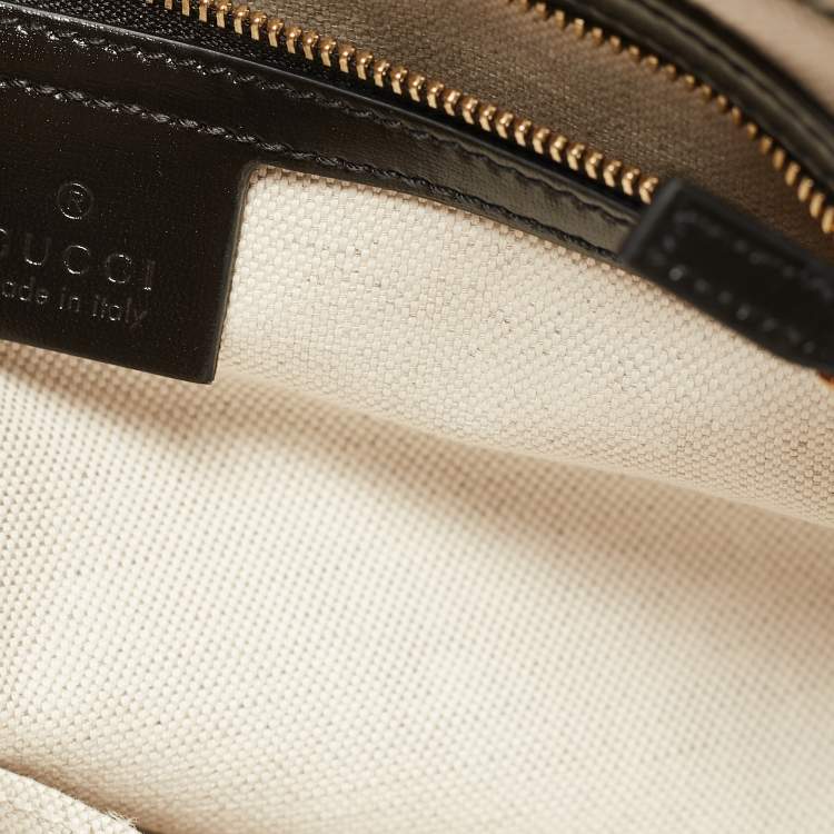 Pre Owned Gucci x Balenciaga Black/White Leather Medium The Hacker Project Jackie 1961 Hobo
