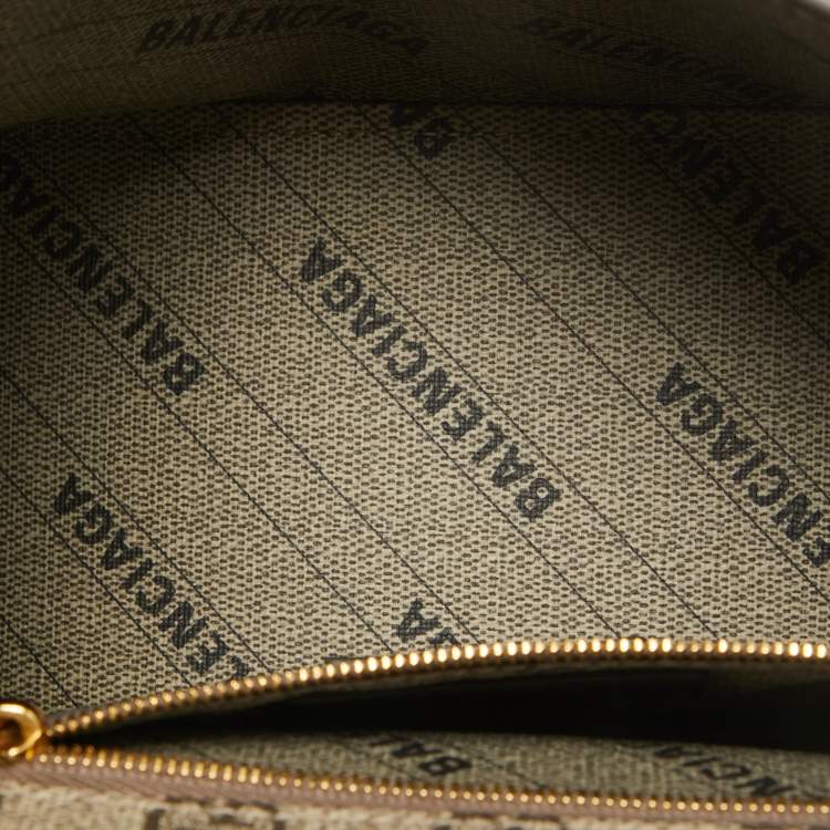 Pre Owned Gucci x Balenciaga Beige GG Supreme Canvas Hourglass Top Handle Bag