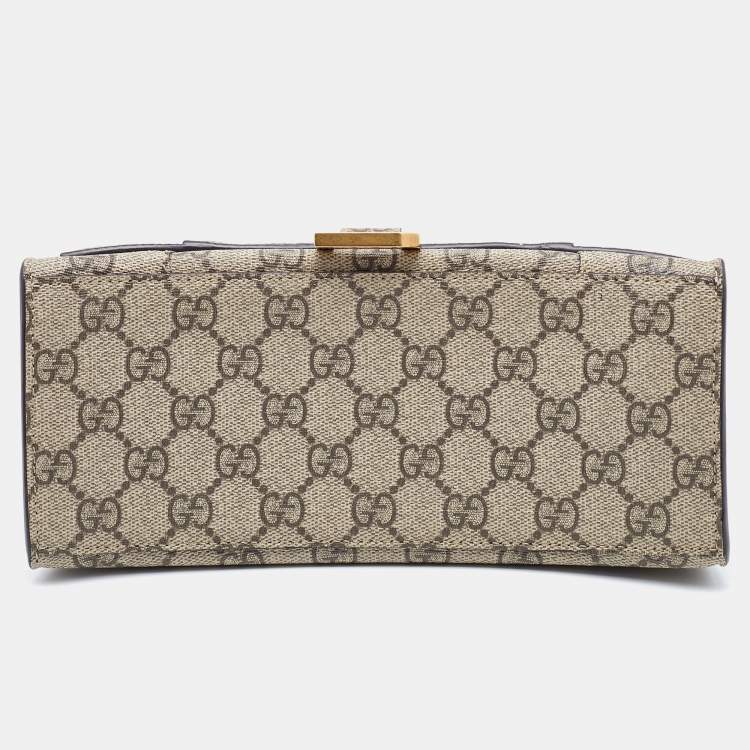 Pre Owned Gucci x Balenciaga Beige/Brown GG Supreme Canvas Hourglass Top Handle Bag