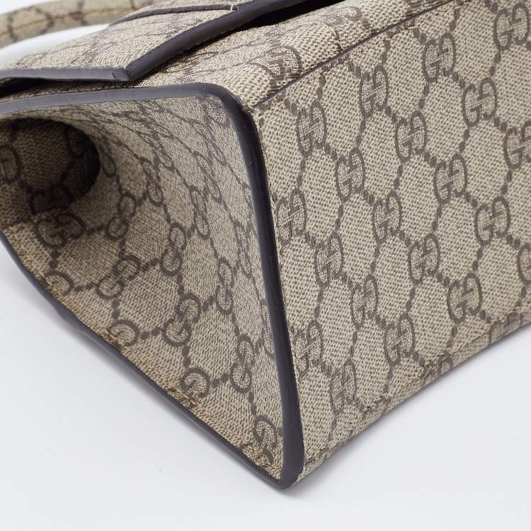 Pre Owned Gucci x Balenciaga Beige/Brown GG Supreme Canvas Hourglass Top Handle Bag