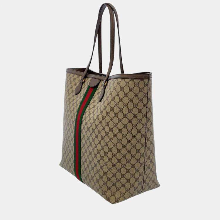 Gucci Ophidia Medium GG Supreme Canvas Tote Bag Beige
