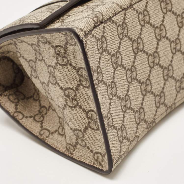Pre Owned Gucci x Balenciaga Beige/Brown GG Supreme Canvas Hourglass Top Handle Bag