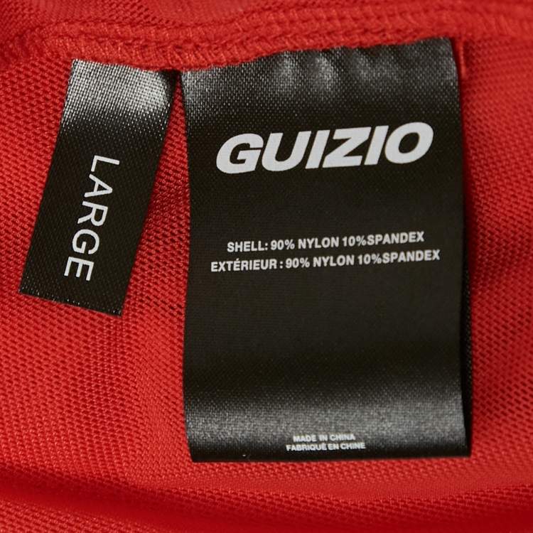 Pre Owned Guizio Red Mesh Strapless Lyla Twist Dress L