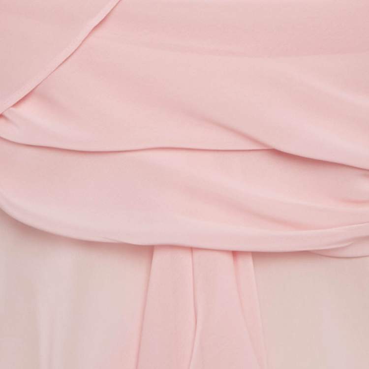 Pre Owned  Guizio Pink Chiffon Wrap Around Top M