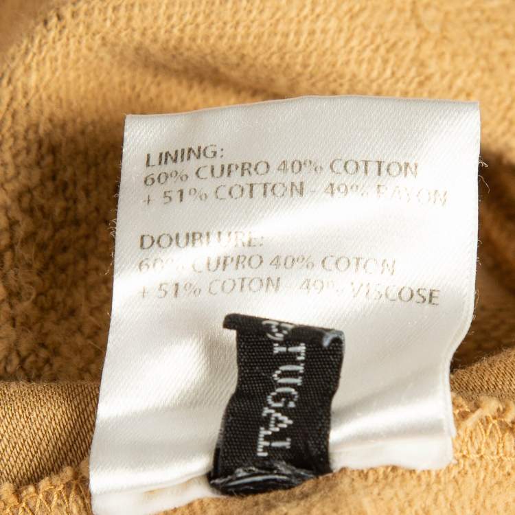 Pre Owned Haider Ackermann Light Brown Satin Side Stripe Cotton Sweatpants L