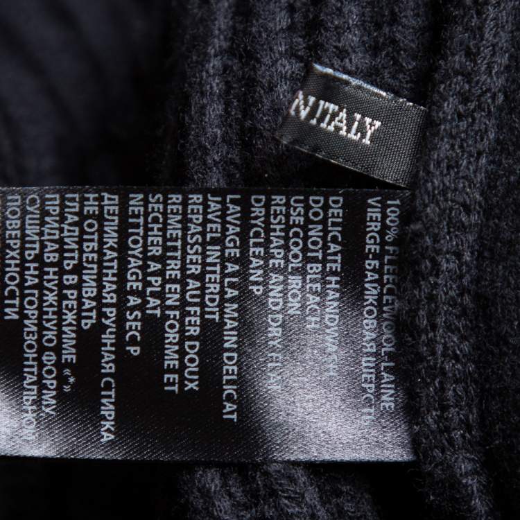 Pre Owned Haider Ackermann Black Wool Knit Collared Zip Front Oversized Long Cardigan XXS