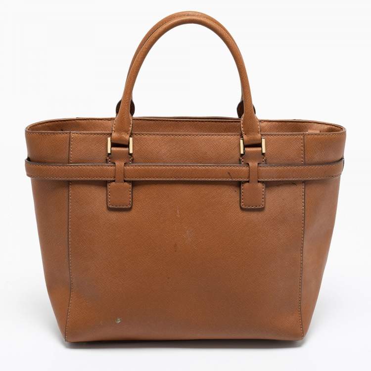 Pre Owned MICHAEL Michael Kors Brown Leather Hamilton Tote