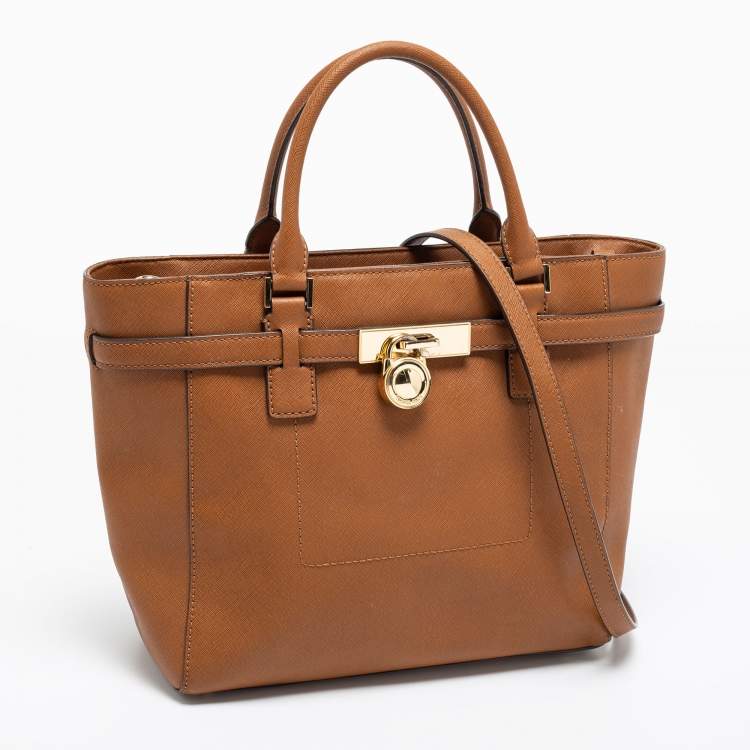 Pre Owned MICHAEL Michael Kors Brown Leather Hamilton Tote