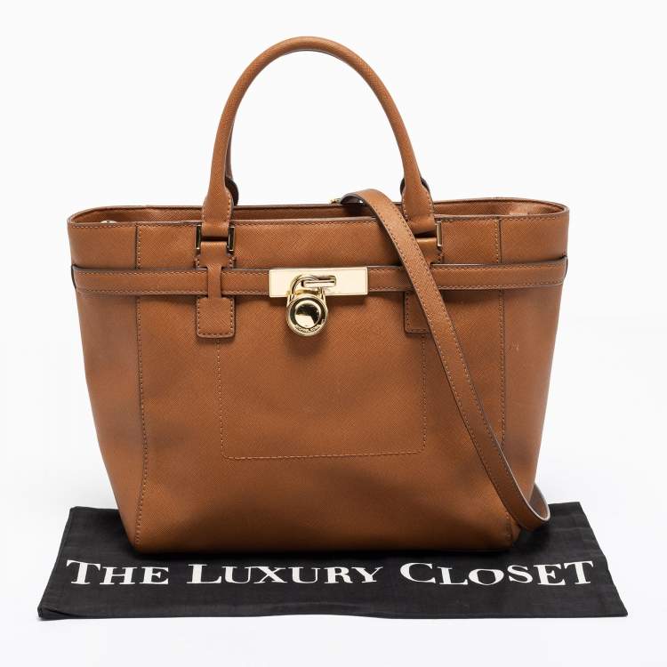 Pre Owned MICHAEL Michael Kors Brown Leather Hamilton Tote