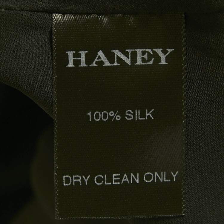 Pre Owned Haney Black Floral Print Silk Cowl Neck Slip Dress M