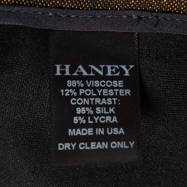 Pre Owned Haney Metallic Lurex Knit Side Slit Detail Harem Joggers M