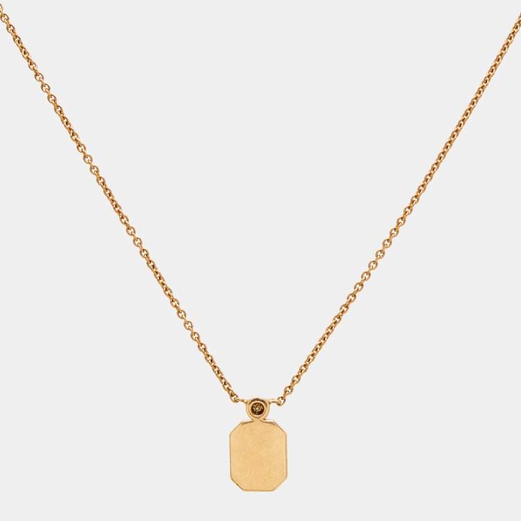 Pre Owned Harry Winston Logo Diamond 18k Rose Gold Necklace