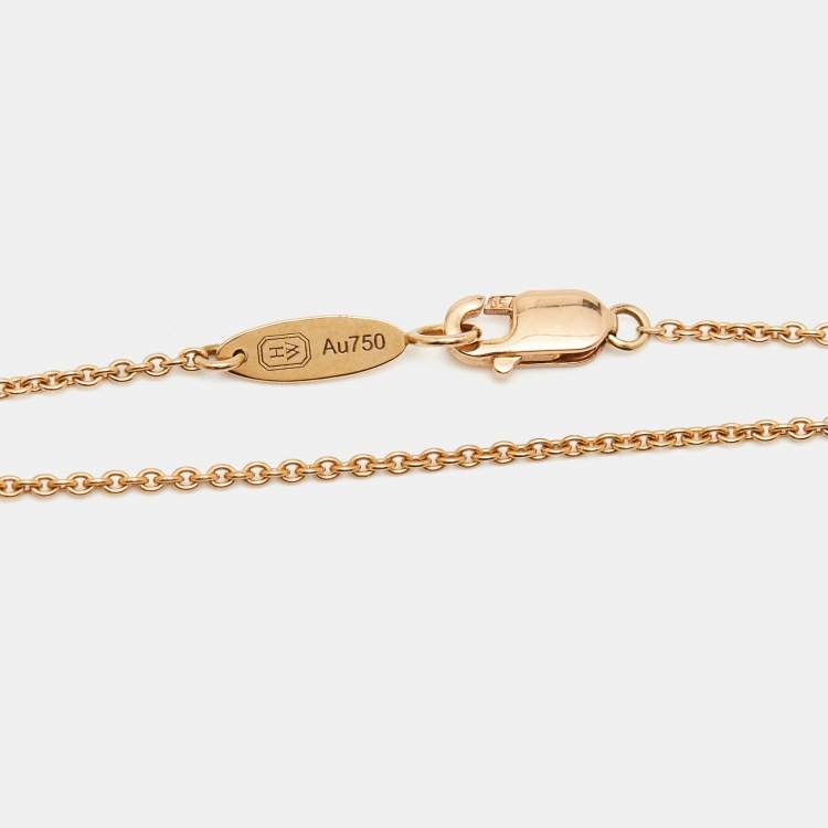 Pre Owned Harry Winston Logo Diamond 18k Rose Gold Necklace