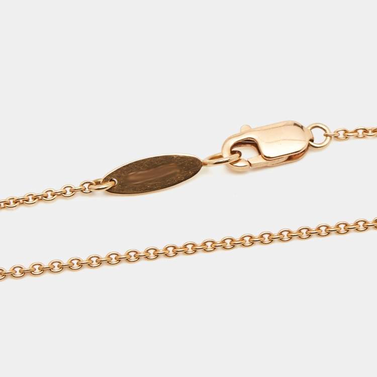Pre Owned Harry Winston Logo Diamond 18k Rose Gold Necklace