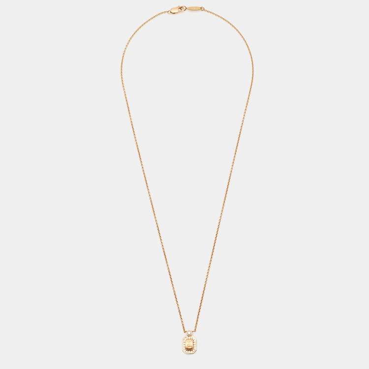 Pre Owned Harry Winston Logo Diamond 18k Rose Gold Necklace
