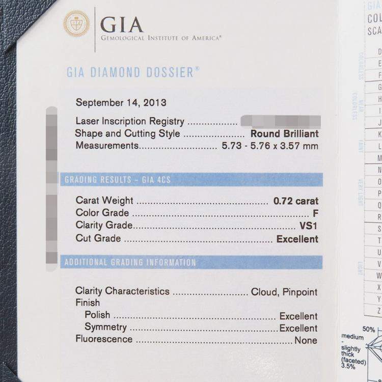 Pre Owned Harry Winston Round Cut Solitaire Diamond Platinum Pendant Necklace  