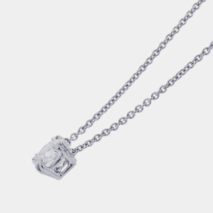 Pre Owned Harry Winston Round Cut Solitaire Diamond Platinum Pendant Necklace  
