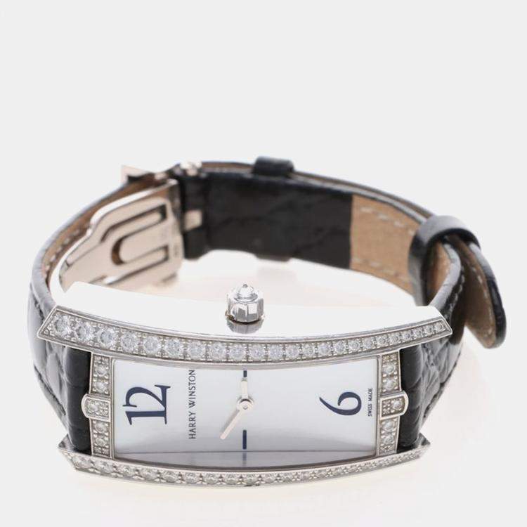 Pre Owned Harry Winston Avenue 340LQW Quartz Stainless Steel Women's Wristwatch 20 mm