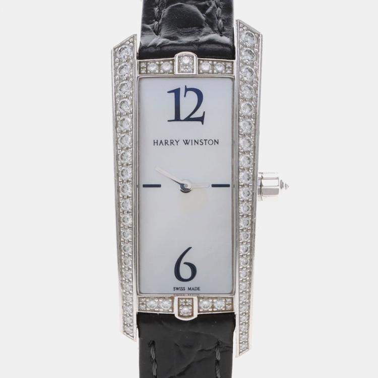Pre Owned Harry Winston Avenue 340LQW Quartz Stainless Steel Women's Wristwatch 20 mm
