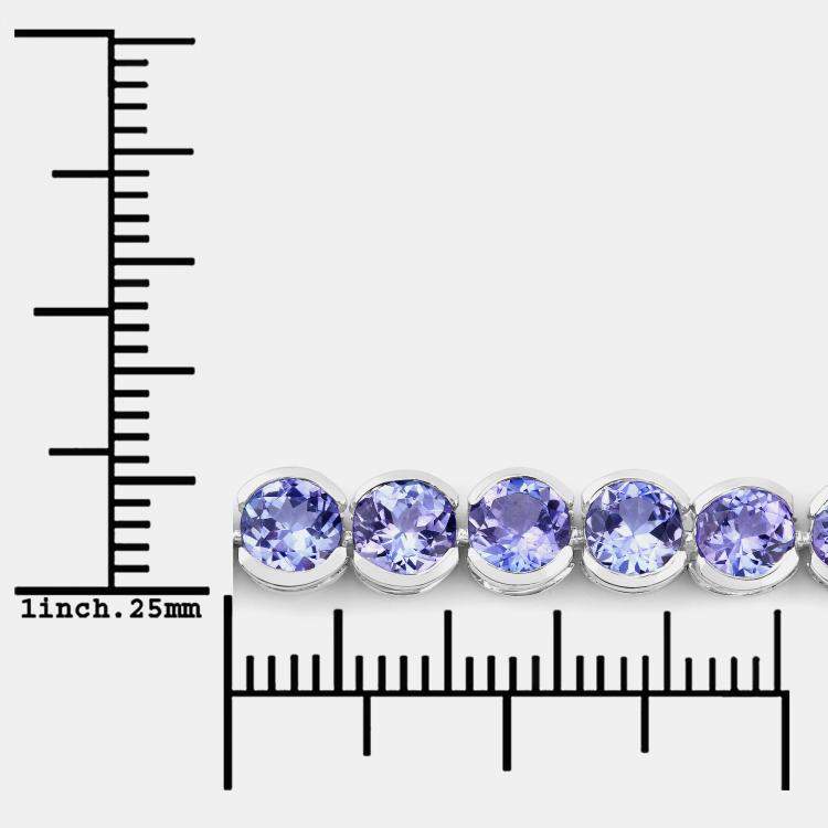 مملوكة مسبقًا 12.60 cts Tanzanite 14K White Gold Tennis Bracelet