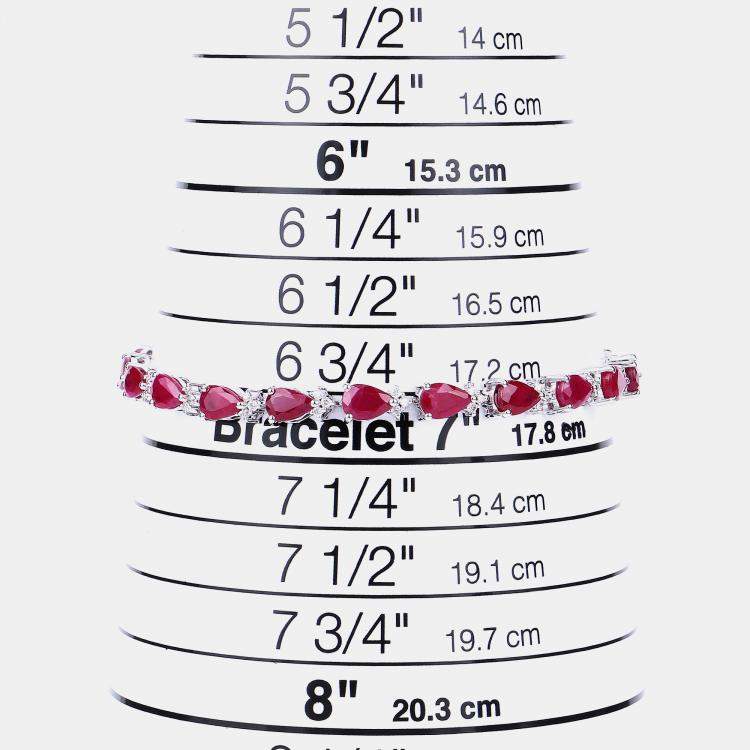 مملوكة مسبقًا 8.40 cts Mozambique Ruby and Diamond 14K White Gold Tennis Bracelet