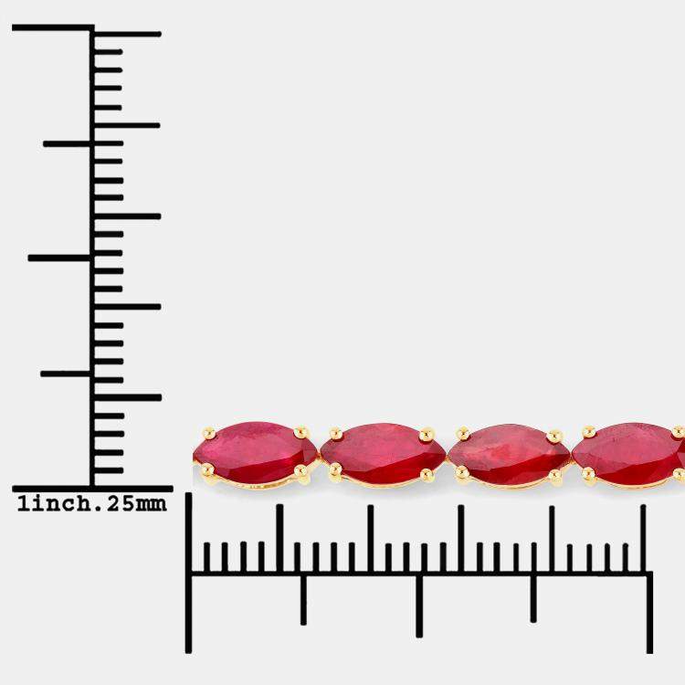 Pre Owned 9.50 cts Ruby 14K Yellow Gold Tennis Bracelet