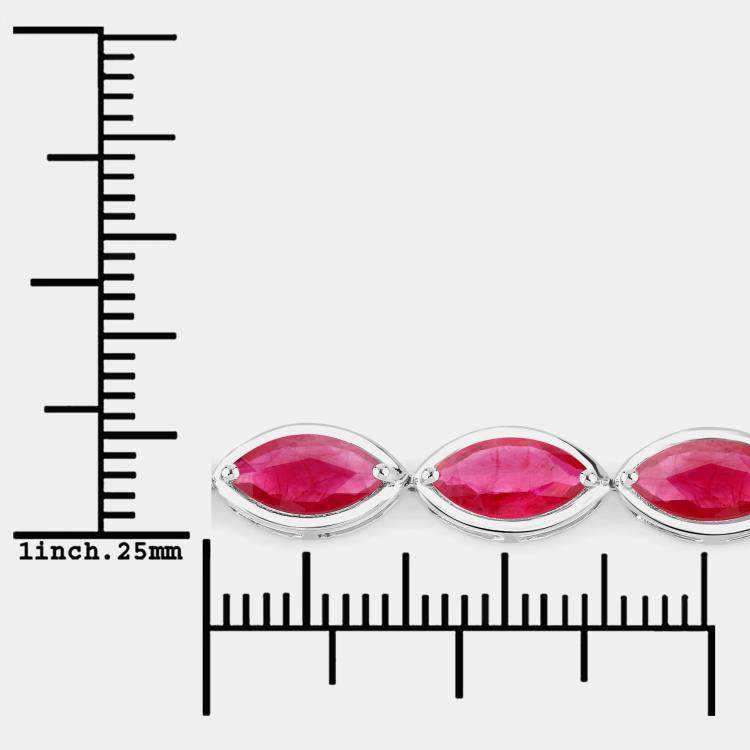مملوكة مسبقًا 9.00 cts Ruby 14K White Gold Tennis Bracelet