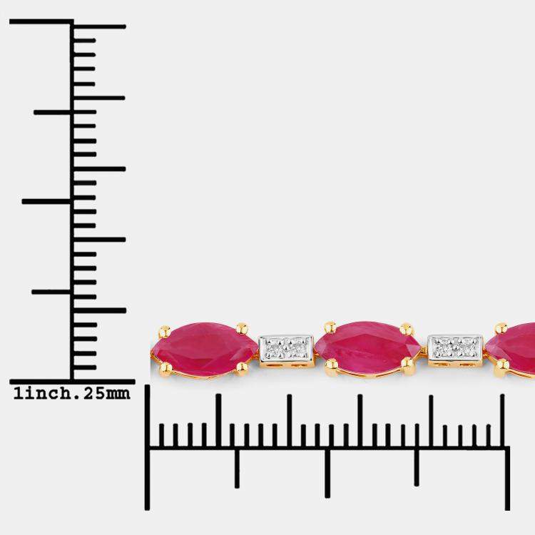 مملوكة مسبقًا 7.00 cts Ruby and Diamond 14K Yellow Gold Tennis Bracelet