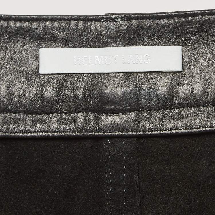 Pre Owned Helmut Lang Black Leather Straight Leg Pants M