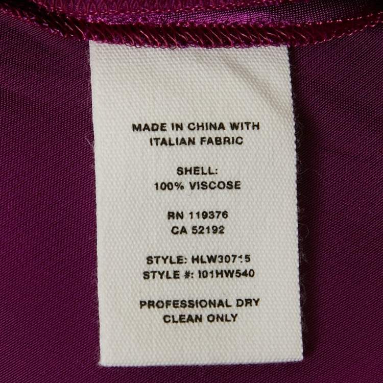 Pre Owned Helmut Lang Ultra Violet Satin Raw Detail Sleeveless Top S