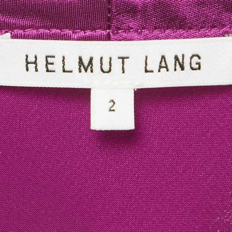 Pre Owned Helmut Lang Ultra Violet Satin Raw Detail Sleeveless Top S
