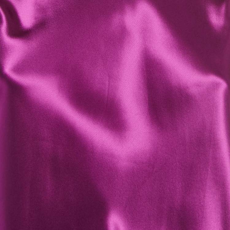 Pre Owned Helmut Lang Ultra Violet Satin Raw Detail Sleeveless Top S