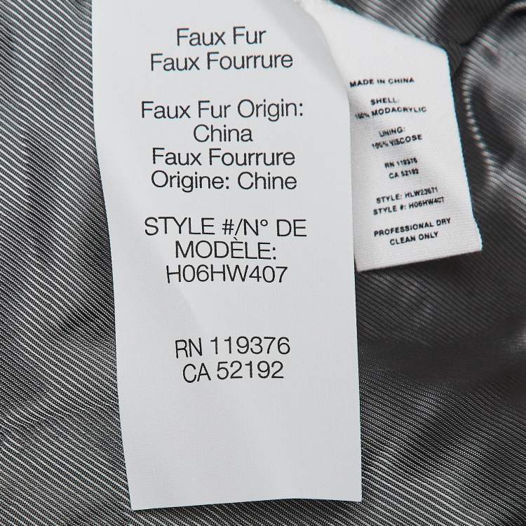 Pre Owned Helmut Lang Seal Grey Faux Fur Zip-Up Bomber Jacket M
